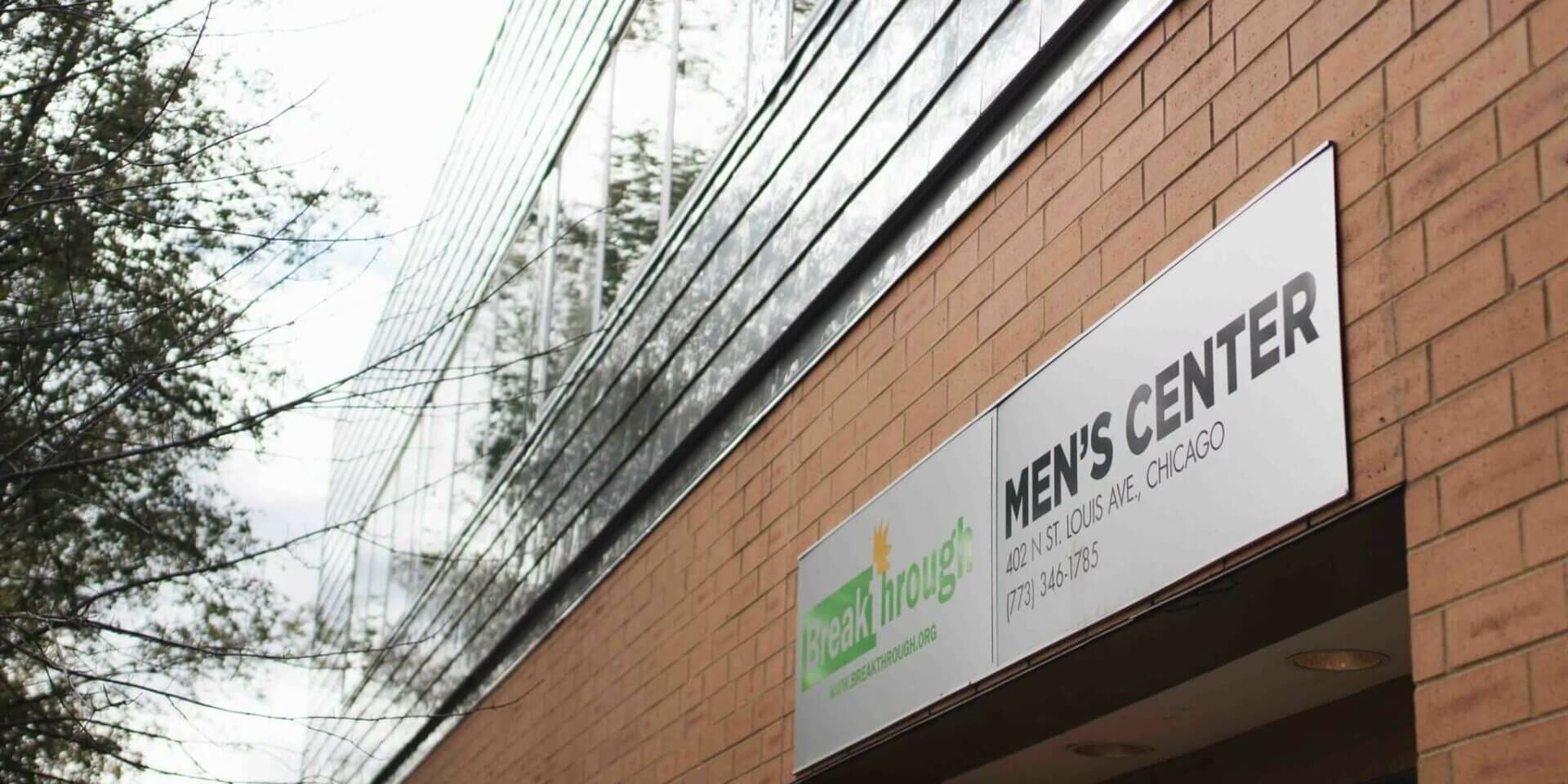 outside sign on the Breakthrough Men's Center vision shapers opioid crisis mental health