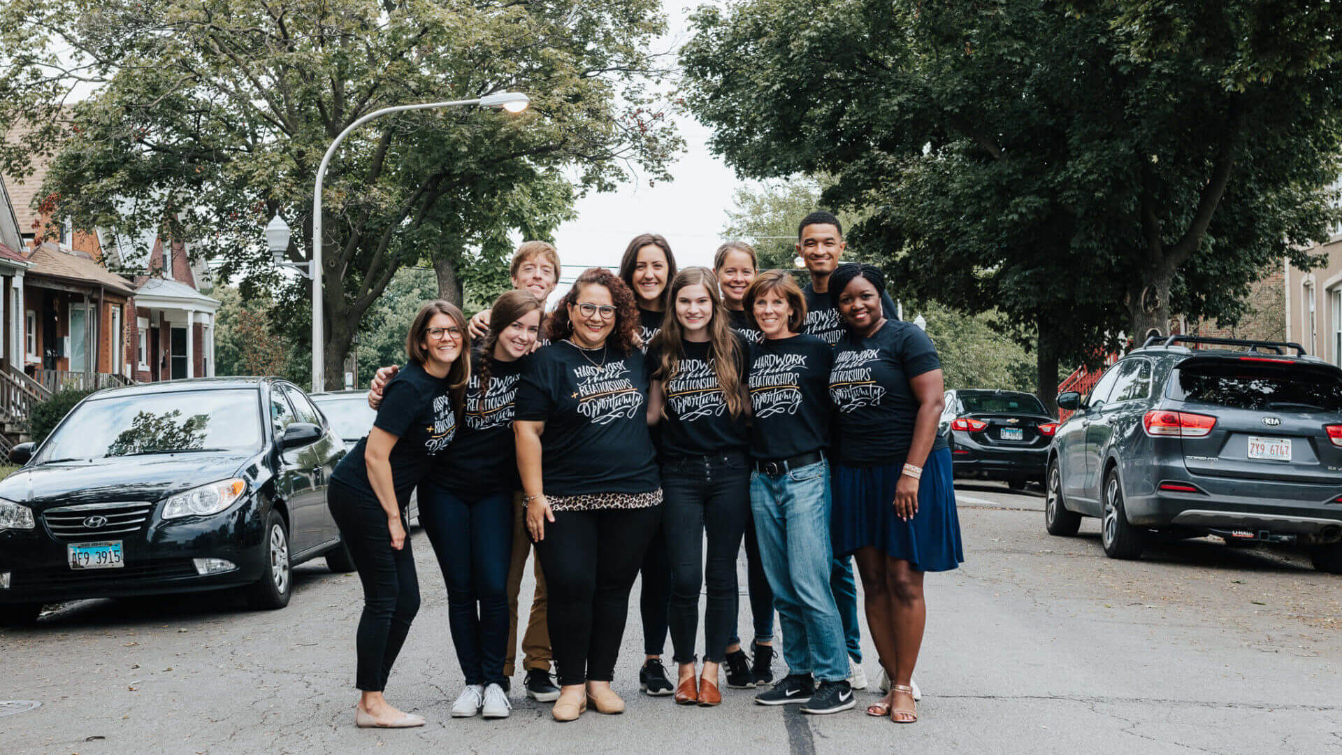group of Breakthrough staff wearing Opportunity Day shirts