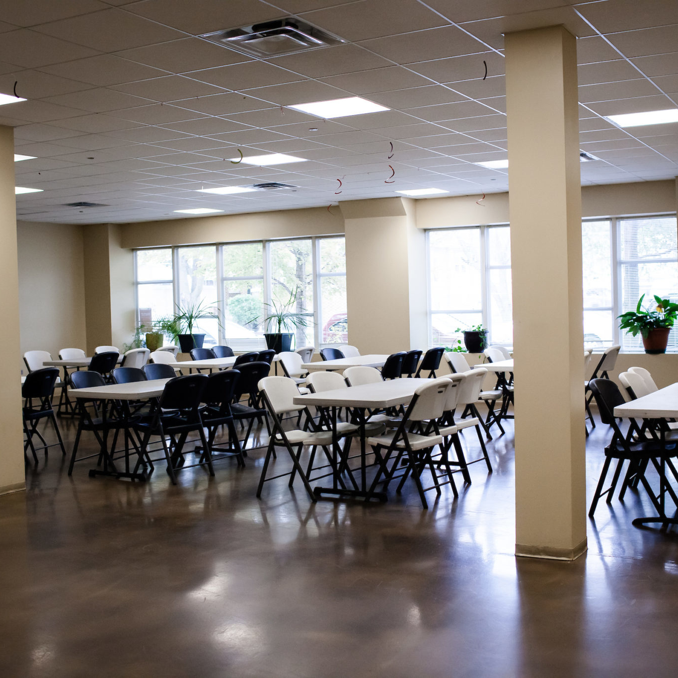 dining room tables and chairs at the Breakthrough Men's Center