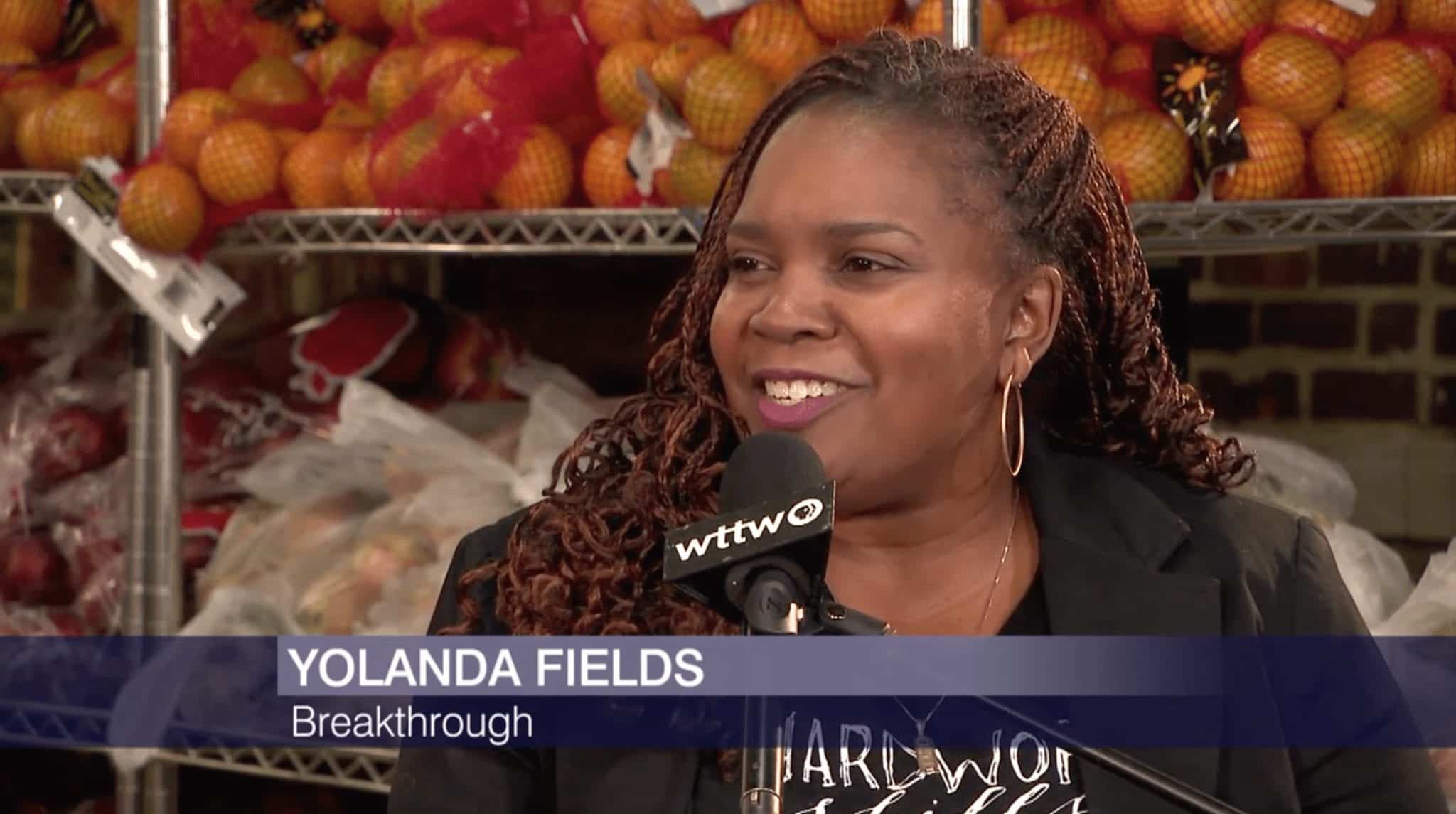Yolanda Fields interview with WTTW at the Breakthrough Fresh Market